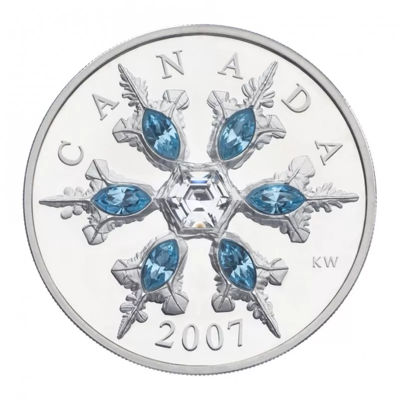2007 Canadian $20 Blue Swarovski® Crystal Snowflake & Sterling